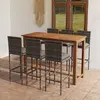 Image de vidaXL Ensemble de bar de jardin 7 pcs avec coussins Gris