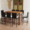 Image de vidaXL Ensemble de bar de jardin avec coussins 9 pcs Noir
