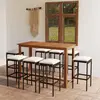 Image de vidaXL Ensemble de bar de jardin avec coussins 9 pcs Noir