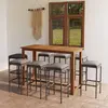 Image de vidaXL Ensemble de bar de jardin avec coussins 9 pcs Gris