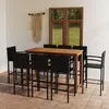 Image de vidaXL Ensemble de bar de jardin 9 pcs noir