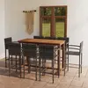 Image de vidaXL Ensemble de bar de jardin 9 pcs Gris