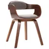 Image de vidaXL Chaise de salle à manger Taupe Bois courbé et tissu