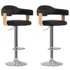 Image de vidaXL Tabourets de bar lot de 2 noir bois courbé et similicuir