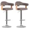 Image de vidaXL Tabourets de bar lot de 2 taupe bois courbé et tissu