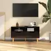 Image de vidaXL Meuble TV noir brillant 90x40x48,5 cm bois d'ingénierie