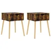 Image de vidaXL Tables de chevet 2 pièces chêne fumé 40 x 40 x 56 cm en aggloméré