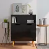 Image de vidaXL Buffet noir brillant 60x30x72 cm bois d'ingénierie
