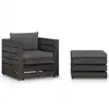 Image de vidaXL Salon de jardin 2 pcs avec coussins Bois imprégné de gris