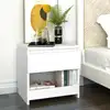 Image de vidaXL Table de chevet Blanc 40x30x39 cm Bois d'ingénierie