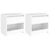 Image de vidaXL Tables de chevet 2 pcs Blanc 40x30x39 cm Bois d'ingénierie