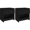 Image de vidaXL Tables de chevet 2 pcs Noir 40x30x39 cm Bois d’ingénierie