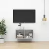 Image de vidaXL Meuble TV mural Gris béton 37x37x72 cm Bois d'ingénierie