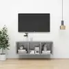 Image de vidaXL Meuble TV mural Gris béton 37x37x107 cm Bois d’ingénierie