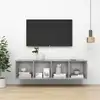 Image de vidaXL Meuble TV mural Gris béton 37x37x142,5 cm Bois d’ingénierie