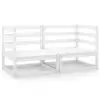 Image de vidaXL Canapés d'angle de jardin 2 pcs blanc bois de pin massif