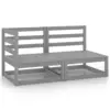 Image de vidaXL Salon de jardin 2 pcs gris bois de pin massif