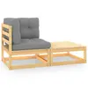 Image de vidaXL Salon de jardin 2 pcs avec coussins Bois de pin massif
