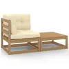 Image de vidaXL Salon de jardin 2 pcs avec coussins Marron miel Bois de pin