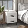 Image de vidaXL Tables de chevet avec pieds en métal 2 pcs blanc 40x30x50 cm