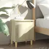 Image de vidaXL Table de chevet avec pieds en bois Chêne sonoma 40x30x50 cm