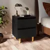 Image de vidaXL Tables de chevet avec pieds en pin 2 pcs Noir 40x35x50 cm