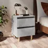 Image de vidaXL Table de chevet avec pieds en pin gris béton 40x35x50 cm