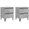 Image de vidaXL Tables de chevet 2 pcs gris béton 40x35x50 cm bois d'ingénierie