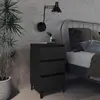 Image de vidaXL Table de chevet avec pieds en métal noir 40x35x69 cm
