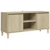 Image de vidaXL Tv-meubel met houten poten 103,5x35x50 cm sonoma eikenkleurig