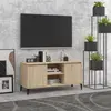 Image de vidaXL Meuble TV avec pieds en métal Chêne sonoma 103,5x35x50 cm