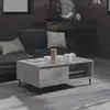 Image de vidaXL Table basse gris béton 90x60x35 cm bois d'ingénierie