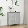 Image de vidaXL Buffet avec pieds en bois Gris béton bois d'ingénierie