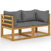 Image de vidaXL Banc de jardin à 2 places avec coussins gris foncé