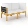 Image de vidaXL Banc de jardin 2 places avec coussins en bois d'acacia et corde