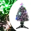 Image de vidaXL Arbre de Noël pré-éclairé vert et blanc 64 cm fibre optique