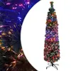 Image de vidaXL Arbre de Noël artificiel mince et support 150 cm fibre optique