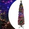 Image de vidaXL Arbre de Noël artificiel mince et support 240 cm fibre optique