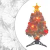 Image de vidaXL Arbre de Noël artificiel pré-éclairé blanc 64 cm fibre optique