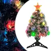 Image de vidaXL Arbre de Noël artificiel pré-éclairé blanc/bleu fibre optique