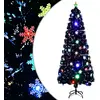 Image de vidaXL Sapin de Noël et flocons de neige LED Noir 240 cm Fibre optique