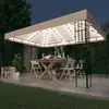 Image de vidaXL Tonnelle avec guirlande lumineuse à LED 3x4 m Crème