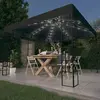 Image de vidaXL Tonnelle avec guirlande lumineuse à LED 3x3 m Anthracite