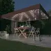 Image de vidaXL Tonnelle avec guirlande lumineuse à LED 4x3 m Taupe