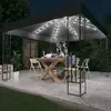 Image de vidaXL Tonnelle avec guirlande lumineuse à LED 3x3 m Anthracite Tissu