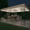 Image de vidaXL Tonnelle avec guirlande lumineuse à LED 3x4 m Crème Tissu