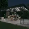 Image de vidaXL Tonnelle avec guirlande lumineuse à LED 3x4 m Anthracite Tissu
