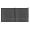 Image de vidaXL Ensemble de panneau de clôture WPC 353x186 cm Noir