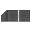 Image de vidaXL Ensemble de panneau de clôture WPC 446x(105-186) cm Noir