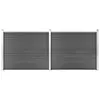 Image de vidaXL Ensemble de panneau de clôture WPC 353x146 cm Noir